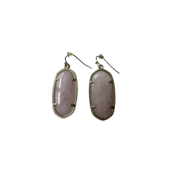 Kendra Scott Women's  Elle Rose Quartz Gold Drop Earrings - Picture 4 of 4